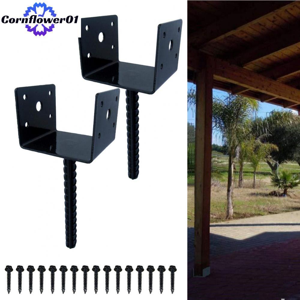 [cornflower01]Fence Post Holders Accessories Black Concrete Post Anchor Deck Post Base