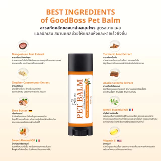 Goodboss Balm Stick บาล์มเเท่งสำหรับสัตว์เลี้ยง เชื้อรา ยีสต์ ลดคัน เกา ขนร่วง สูตรออแกนิค 5 กรัม