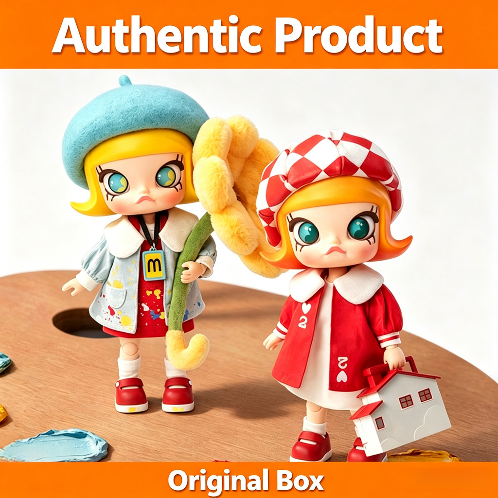 POPMART MOLLY 20th Anniversary Series 1/8 Action Figure อินเทรนด์ Play Figure Mystery Box Gift