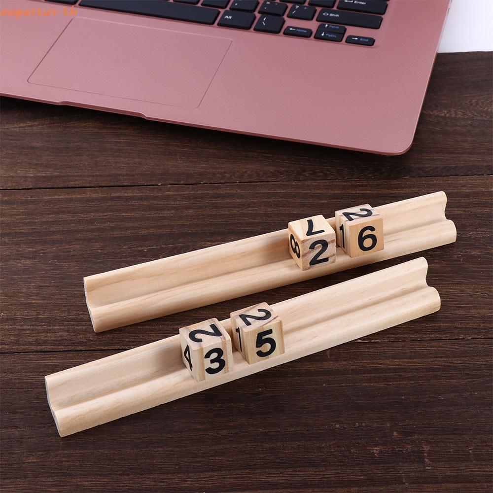 AUGUSTUS Domino Holders 4 Racks Mahjong Domino Games สําหรับเด็ก Chickenfoot Domino Trays Holders