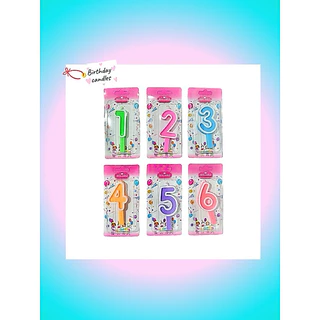 Number candles เทียนตัวเลขสีพาสเทล (1 เเพ็คบรรจุ 10 ชิ้น/เลข)