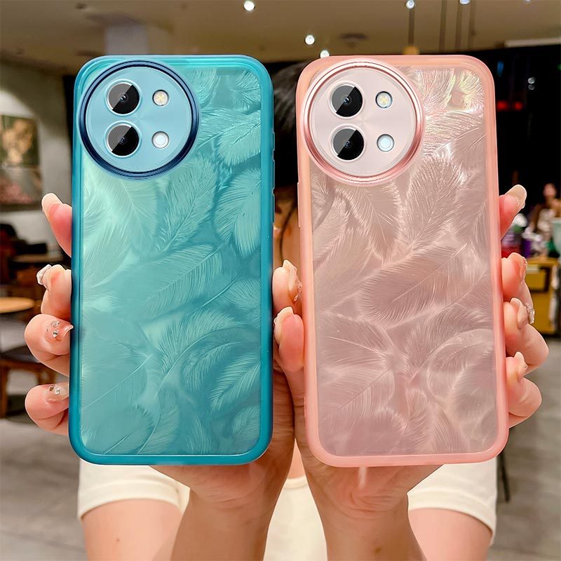 Vivo Vivo Y58 V2355 Y38 Y38 Y58 แฟลชไล่ระดับฟิล์มเลนส์, ขนนกสติ๊กเกอร์สี, เคสโทรศัพท์แบบนิ่มโปร่งใส