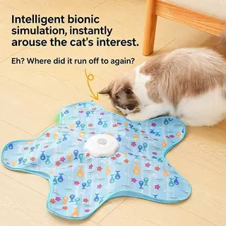 Tt Electric Interactive Cat Play Mat จําลองค่าเฉลี่ย Prey โหมดอัตโนมัติล้างทําความสะอาดได้ทนทานเล่นของเล่นสําหรับแมวทุกสายพันธุ์ mbn