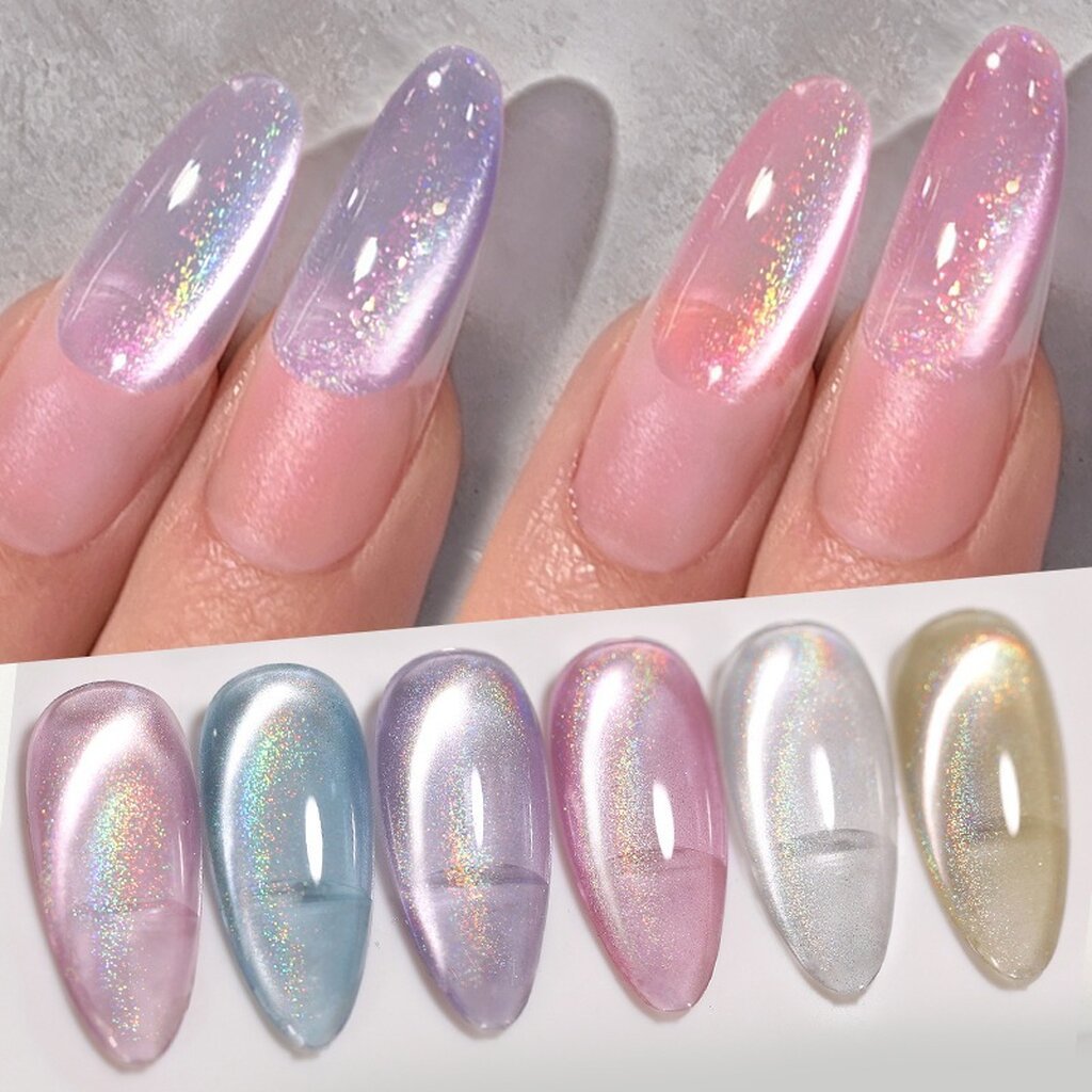 BORN PRETTY สีเจลลูกแก้วสีรุ้ง Rainbow Cat Eye Gel 10ml สีเจลแม่เหล็ก สีเจลโฮโลแกรม ยาทาเล็บเจล ลูกแ