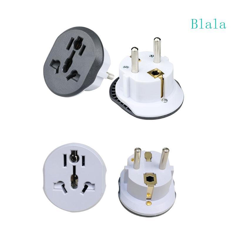 Blala 16A Germany Europe Outlet Plug Adapter จาก USA ถึง Eu Travel Power Plug Adapter