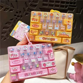 เล่นผลไม้คลายเครียด 26 กงคีย์บอร์ดพวงกุญแจขนาดใหญ่กดสนุกของเล่นกระเป๋าจี้