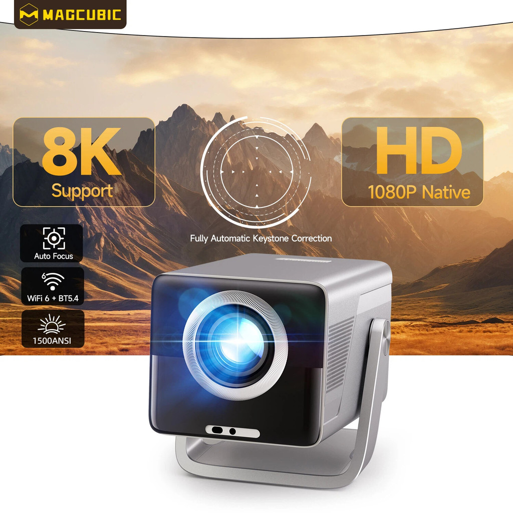 Magcubic【1-year-warranty】 X7 โปรเจคเตอร์ 8K รองรับ 1500ANSI Auto Focus WiFi 6 BT5.4 Home Cinema โปรเ