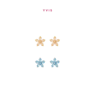YVIS Charming Fleur Brass Stud Earrings - Posy Collection