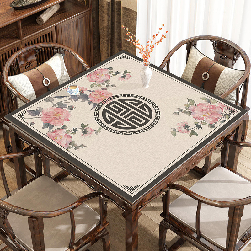 Preferred#New Chinese-style square tablecloth, suitable for square tables, with an elegant look, wat