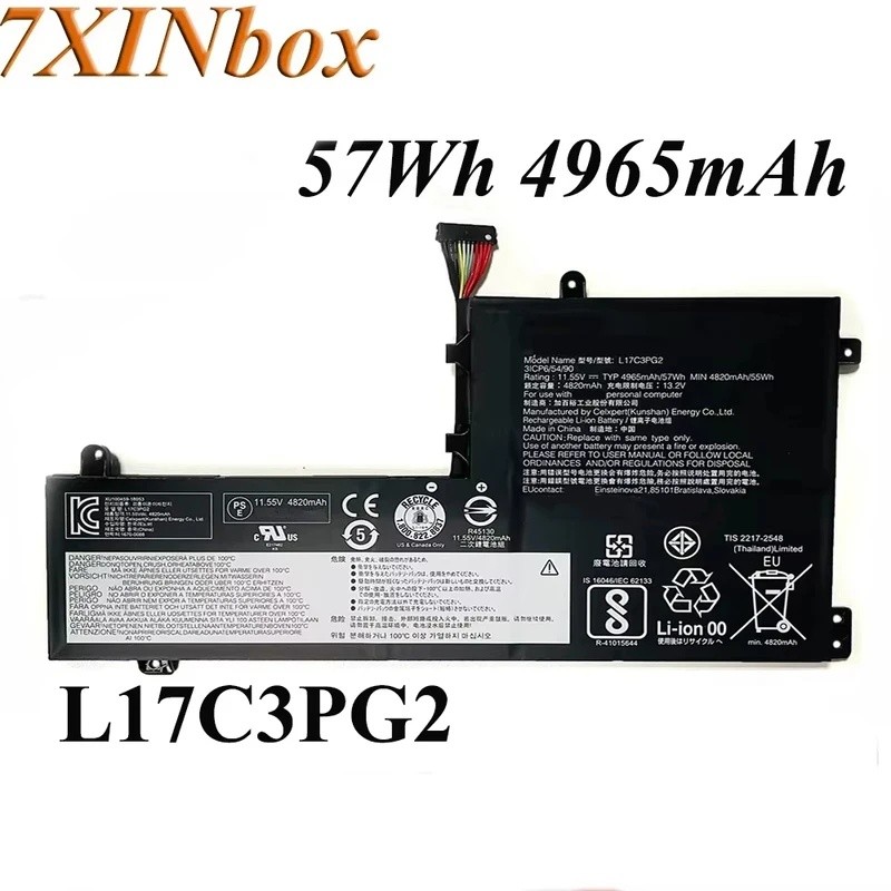 7XINbox L17C3PG2 L17M3PG1 11.55V 57Wh 4965mAh แบตเตอรี่แล็ปท็อปสําหรับ Legion Y530 Y540-15IRH Y7000 