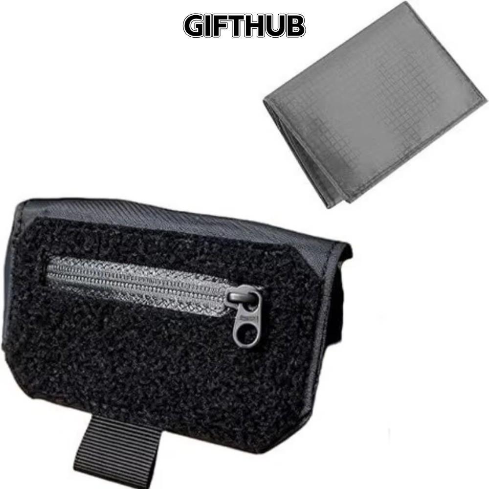 GIFTHUB ของขวัญฮับกระเป๋าสตางค์เข็มขัดบางศูนย์จํานวนมาก,คลิปเข็มขัดป้องกันการโจรกรรมมินิเข็มขัดกระเป๋าสตางค์,ของขวัญตะขอและห่วงปิดช่องซ่อนสีดําซ่อนกระเป๋าเงิน