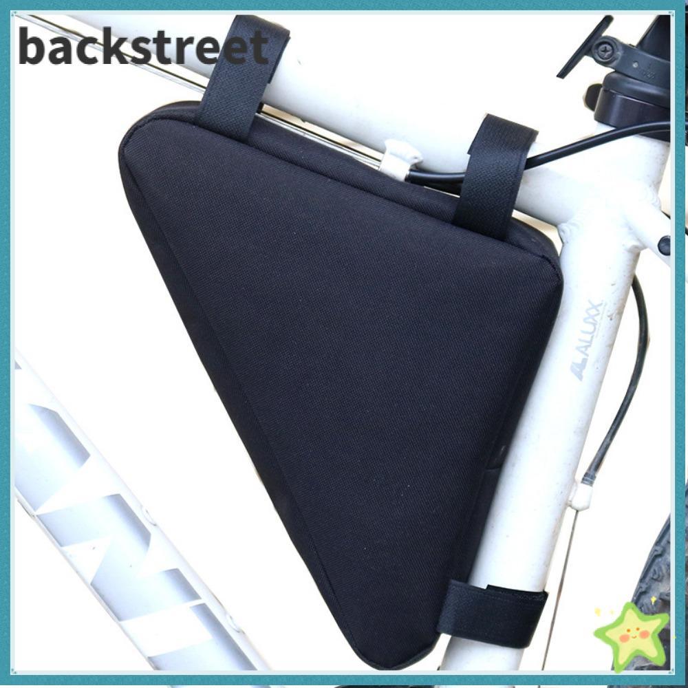 BACKSTAGEREETDV MTB Frame Bag Pouch Accessories กระเป๋าสามเหลี่ยมสีดํา