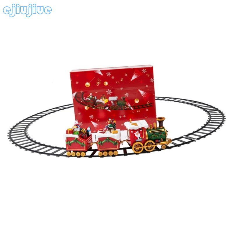 Cc ของเล่นไฟฟ้าชุดรถไฟสําหรับตกแต่งคริสต์มาสพร้อมเพลงเทศกาลตามฤดูกาลชุดรถไฟต้นคริสต์มาส Home Deco