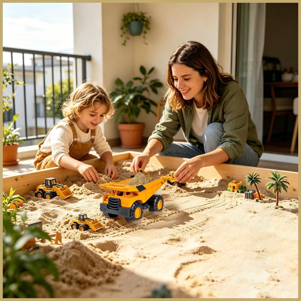 รถขุดเด็ก Inertia ขับรถรถบรรทุก Sandbox Excavator พร้อมบูมและห้องโดยสารหมุนสําหรับเด็ก Sandbox oplim