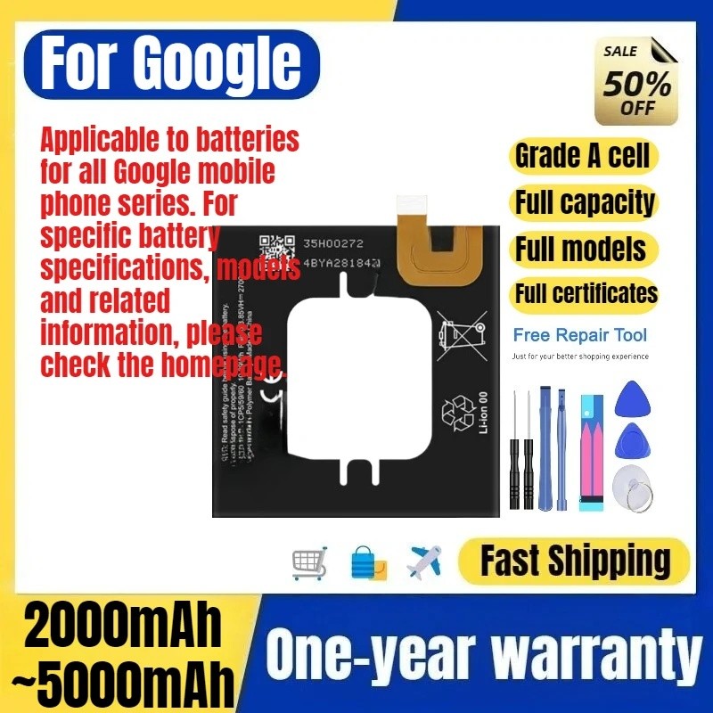 สําหรับ Google Google Pixel Series 1/2/3/4/5/6/7/8/9/5G/XL/ Nexus/A/Pro/พับโทรศัพท์มือถือเปลี่ยนแบตเ