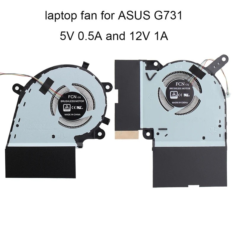 แล็ปท็อป CPU พัดลมระบายความร้อนสําหรับ Asus ROG Strix G17 G731G G731GV G731GW G731 พัดลมการ์ดกราฟิก 