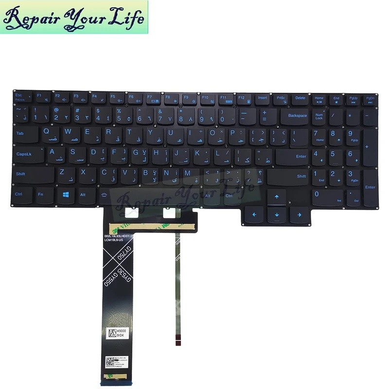 US RU ภาษาอาหรับภาษาฝรั่งเศสคํา Backlit คีย์บอร์ดสําหรับ Lenovo Ideapad Gaming 3-15IMH05 15ARH05 15A