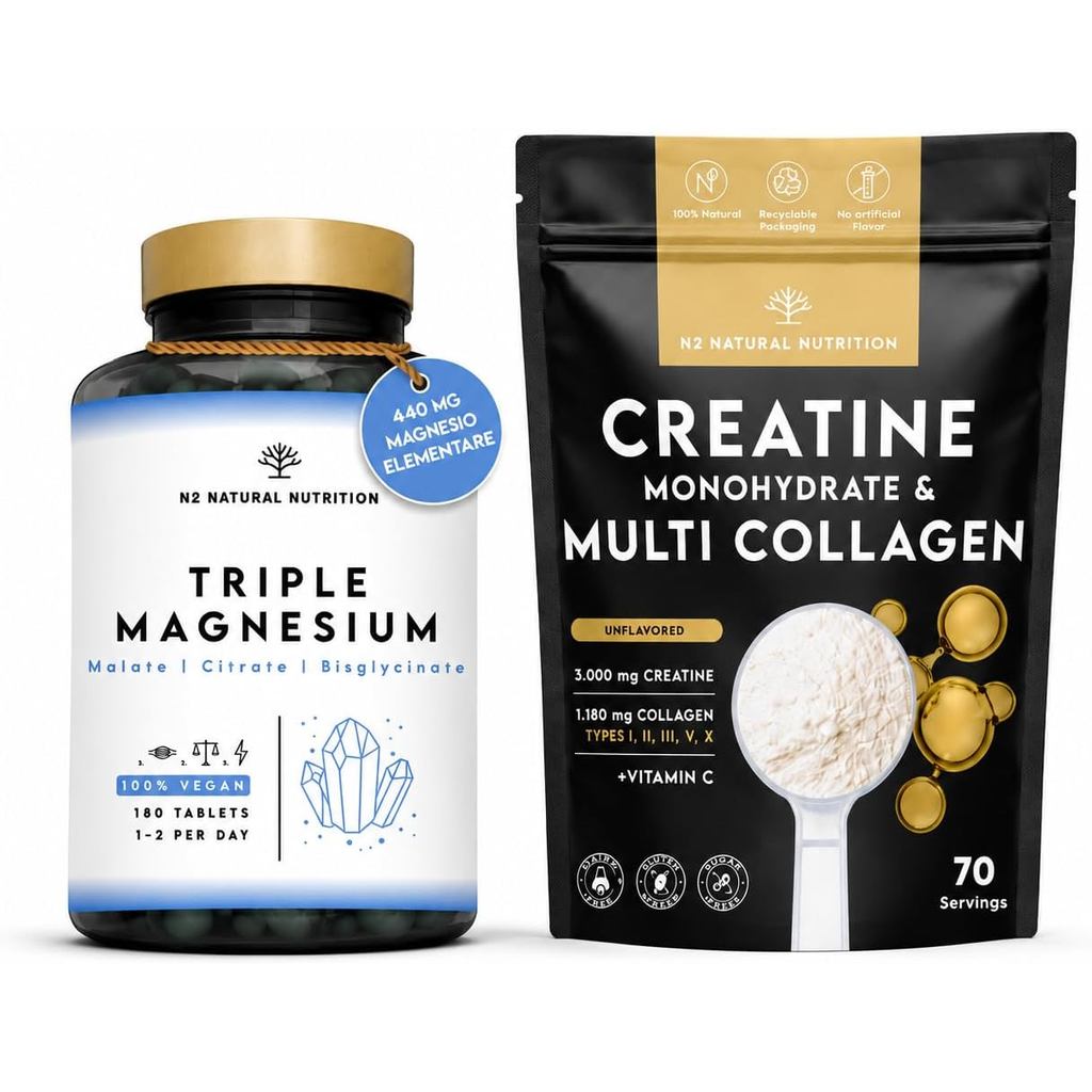 แมกนีเซียมสามเอฟเฟกต์ 440มก+Creatine Monohydrate และหลายคอลลาเจน มีวิตามินซี ป้องกันความเมื่อยล้า ส่