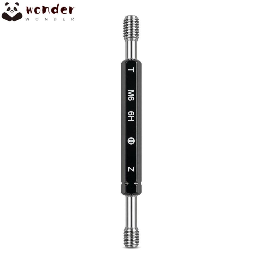 WONDER เครื่องวัดปลั๊กด้าย, M6*1.0 Hex Handle การวัดเครื่องมือ, Precision 6H Tolerance ปลายคู่วัดด้า