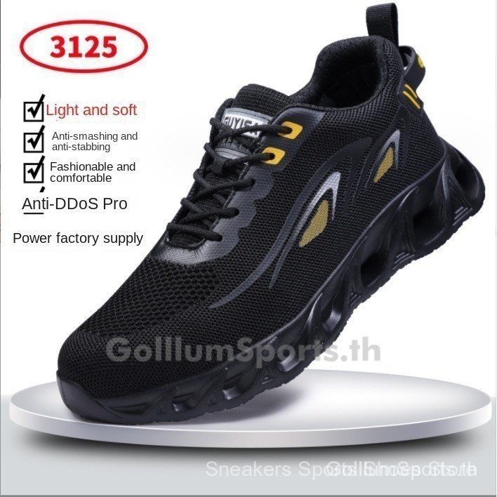 รองเท้าเซฟตี้ หัวเหล็ก ระบายอากาศ ขนาดใหญ่ 37-46 เหมาะกับใส่ทํางานกลางแจ้ง แฟชั่นสําหรับผู้ชายและผู้