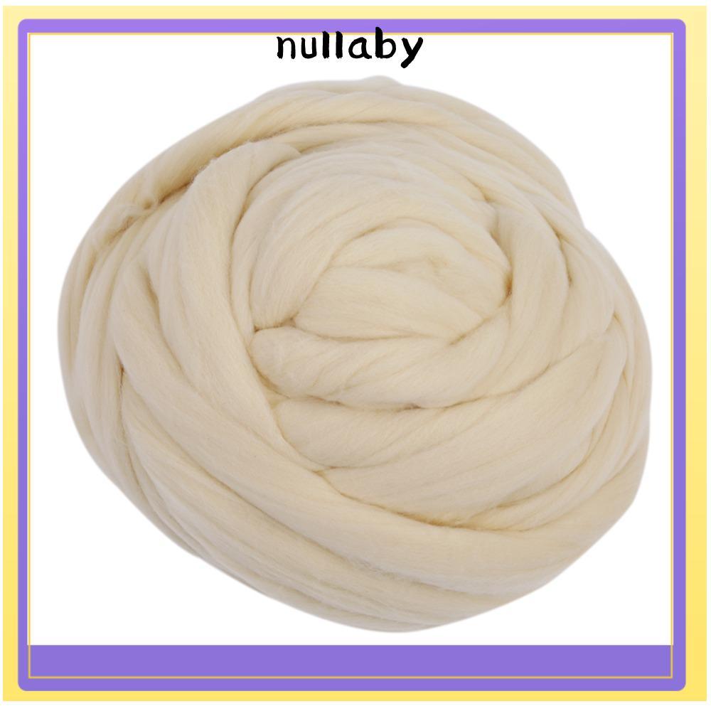 NULLABY Wool Roving, Wool White Needle Felting Wool, Soft 8.8 oz Chunky Yarn For Needle Felting