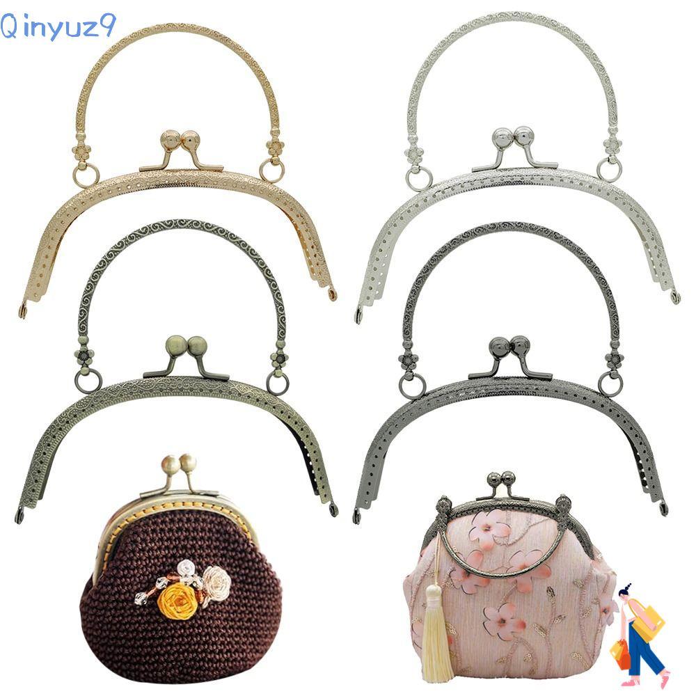 QINYUZ9 กระเป๋า Clasp กรอบ, 16.5 ซม.VINTAGE กระเป๋ากรอบ Kiss Clasp, กระเป๋าฮาร์ดแวร์โลหะ Kiss Clasp 