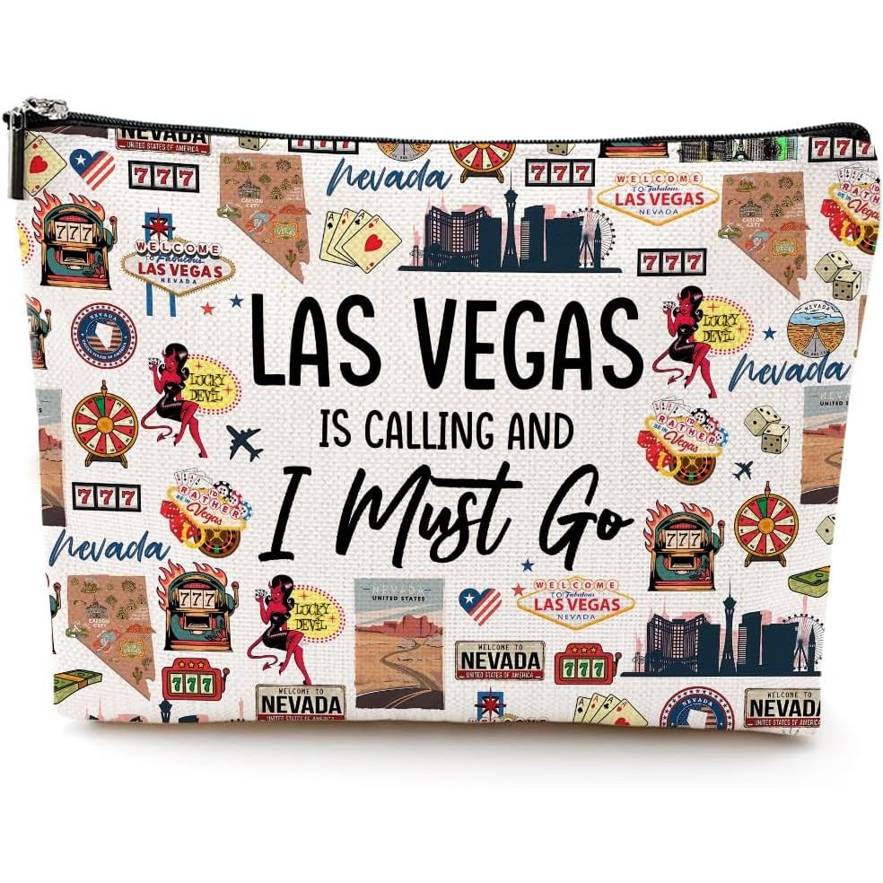 Las Vegas กระเป๋าเครื่องสําอางแต่งหน้า Las Vegas คนรักของขวัญ Las Vegas Travel ของที่ระลึก Merch Vac