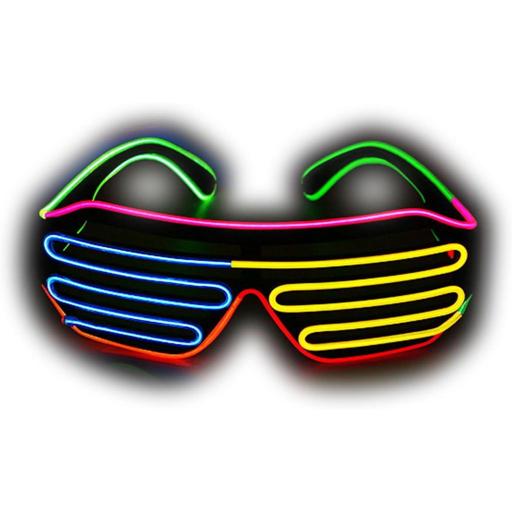 EL แว่นตาเรืองแสงหลากสี - แว่นตากันแสงอเนกประสงค์สําหรับปาร์ตี้ฮาโลวีน/EDM ปาร์ตี้/คอสเพลย์และเหตุกา