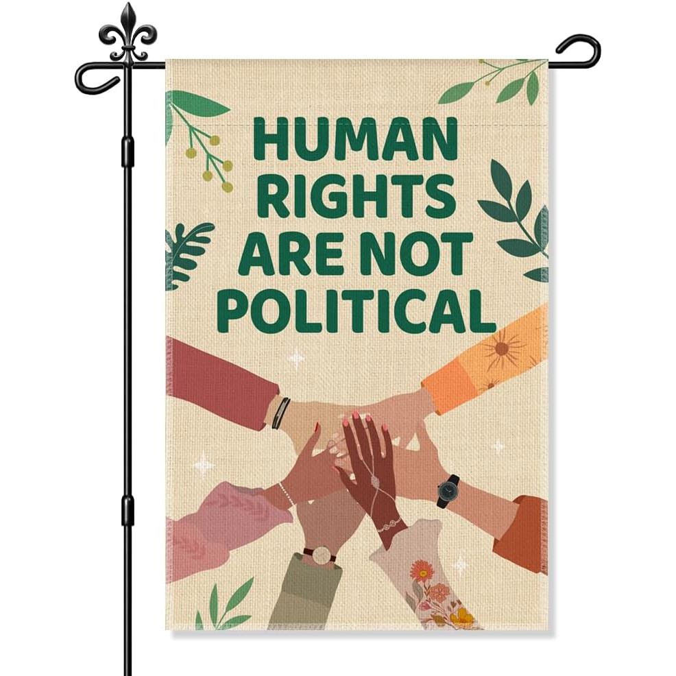 Human Rights Garden Flag, ตลก LGBTQ เกย์ Resist Yard Flags สําหรับภายนอก, การสํารวจและคุณภาพ Yard Si