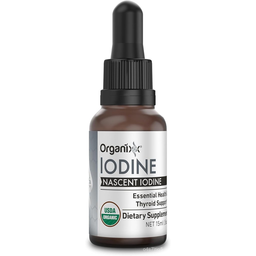 Organixx Iodine Supplement, Organic Nascent Liquid Drops, Pure Iodine Concentrate for Men and Women,