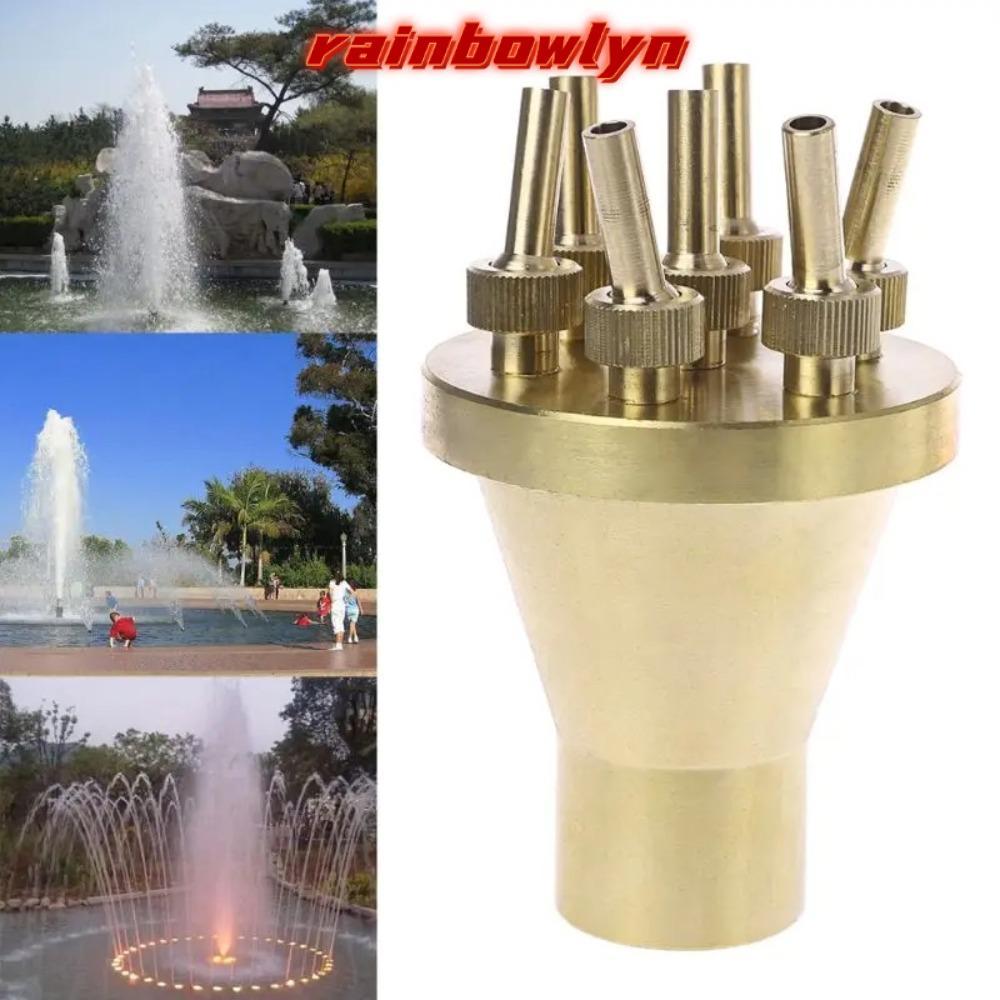 RAINBOWLYN Center หัวฉีดน้ําพุสไตล์ตรง,ทองเหลือง 1/2" 3/4" 1" หัวฉีดคอลัมน์ดอกไม้สปริงเกลอร์,ทนทาน U