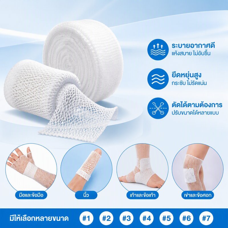 Tubular Bandage Mesh Net Breathable Elastic Cuttable Soft Support Finger Arm Leg