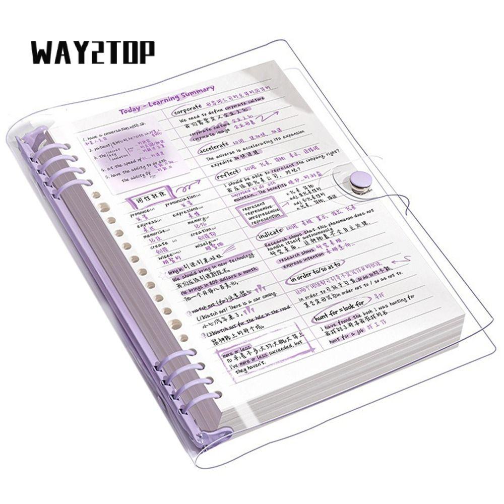 WAY2TOP Binder Notebooks, A5 Daily Weekly Planner Agenda Book, ทนทานโปร่งใส Loose-leaf Sketchbook Me