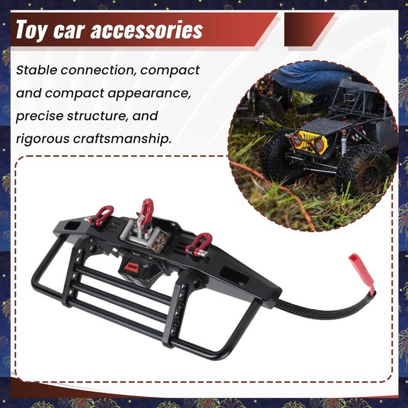 กันชนหน้าโลหะพร้อมระบบรีโมทคอนโทรล Winch สําหรับ 1/10 RC Crawler TRX4 SCX10 & SCX10 II 90046