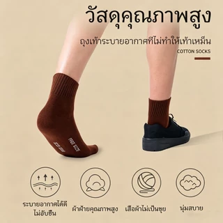 🧦ซื้อ 6 แถม 6🧦ถุงเท้านักเรียน เด็กผู้ชาย 24คู่ สีน้ำตาล ผ้าฝ้าย หนา ระบายอากาศ สบายยืดหยุ่น