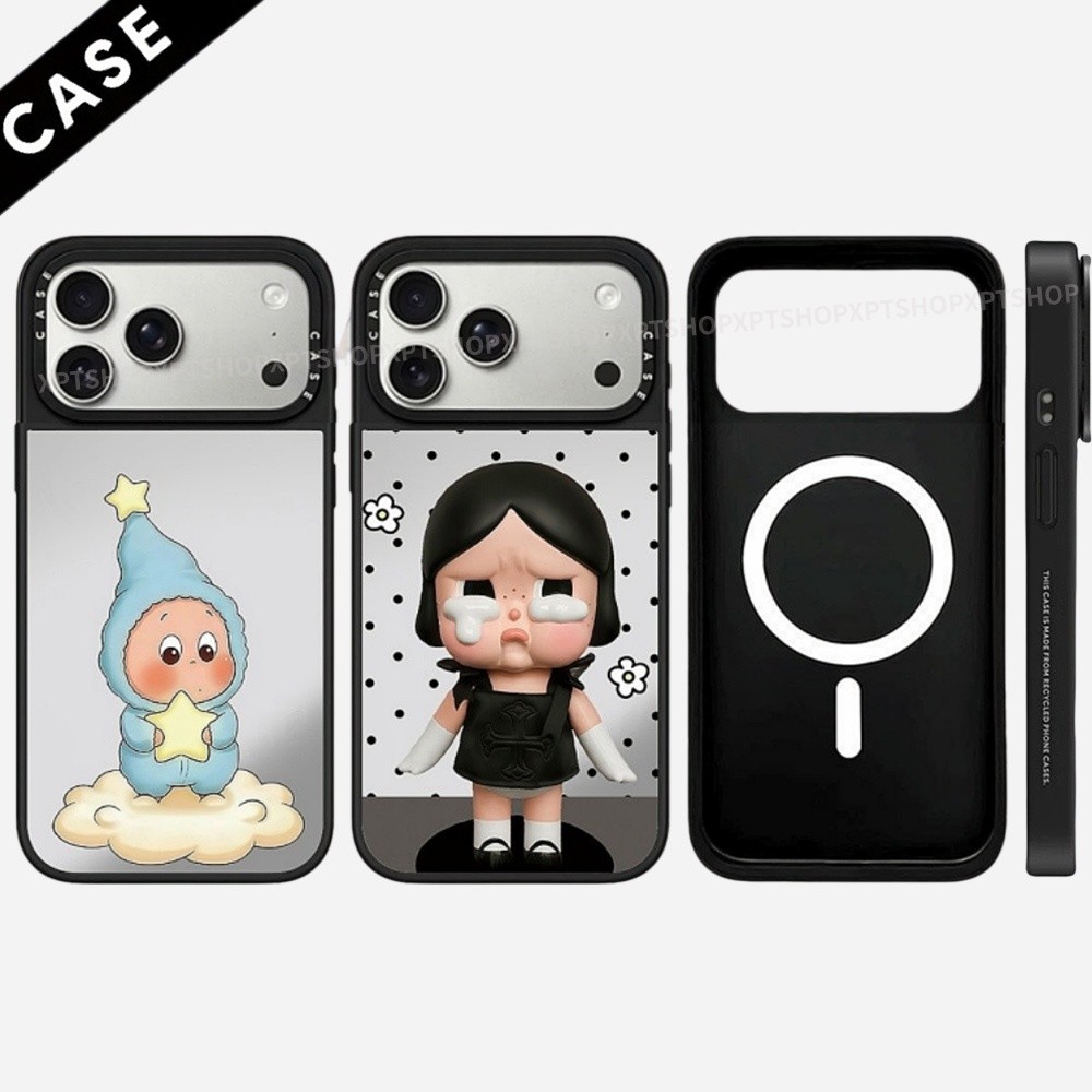 Magnetic Cloud Star Girl Mirror Hardเคสโทรศัพท์สําหรับiPhone 17 Pro Max 17 Air 16 Plus 15 14 13 12 11 ปลอกกันกระแทก