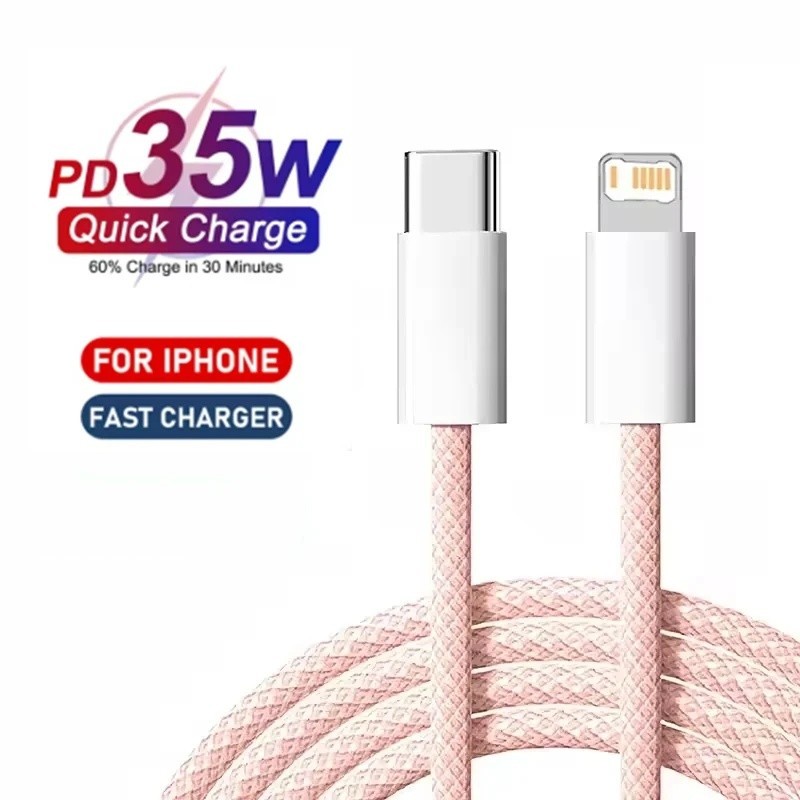 35W PD Fast CHARGING USB-C ถึง Lightning สายถัก Anti-popup สายชาร์จ iPhone