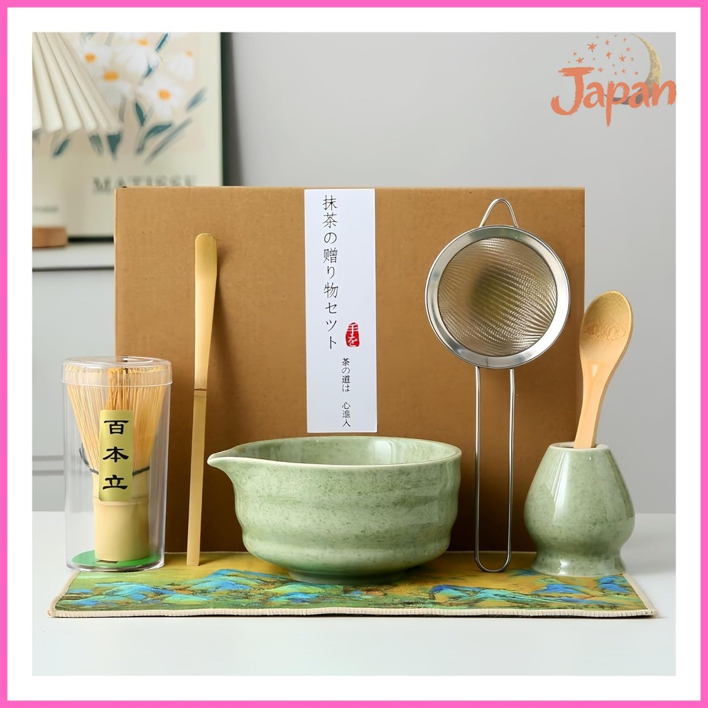 [Direct from Japan]Home Matcha Matcha 7-piece set matcha set Tea utensils set bowl 100-piece chasen 