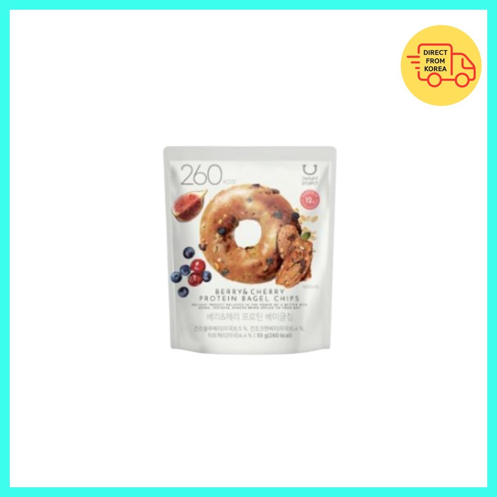 [delight] Berry & Cherry Protein Bagel Chips, 55g, 1pc / Korean Bagel Chips / Protein Snack / ของแท้