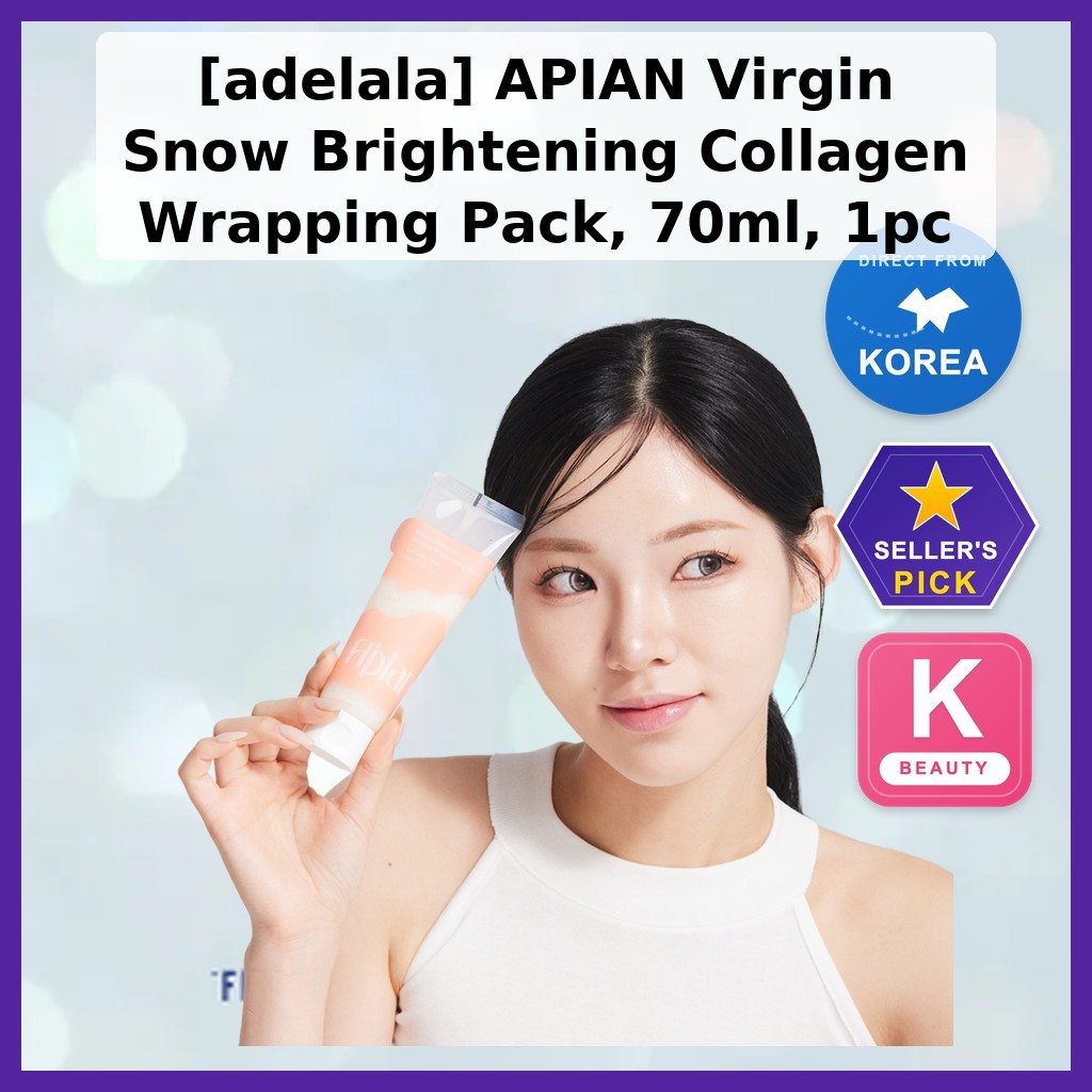 [adelala] APIAN Virgin Snow Brightening Collagen Wraping Pack, 70ml, 1 ชิ้น / มาส์กคอลลาเจนเกาหลี by