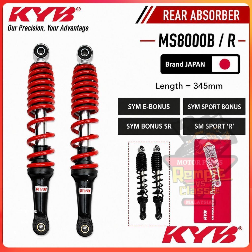 EMPIT KAYABA KYB SYM E Bonus SR SM Sport Sport Bonus โช้คอัพหลังระบบกันสะเทือน MS8000B MS8000R