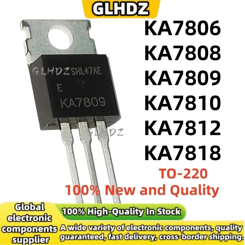 100% ใหม่และคุณภาพ 5UNITS TO-220 KA7806 KA7808 KA7809 KA7810 KA7812 KA7818 ในสต็อก