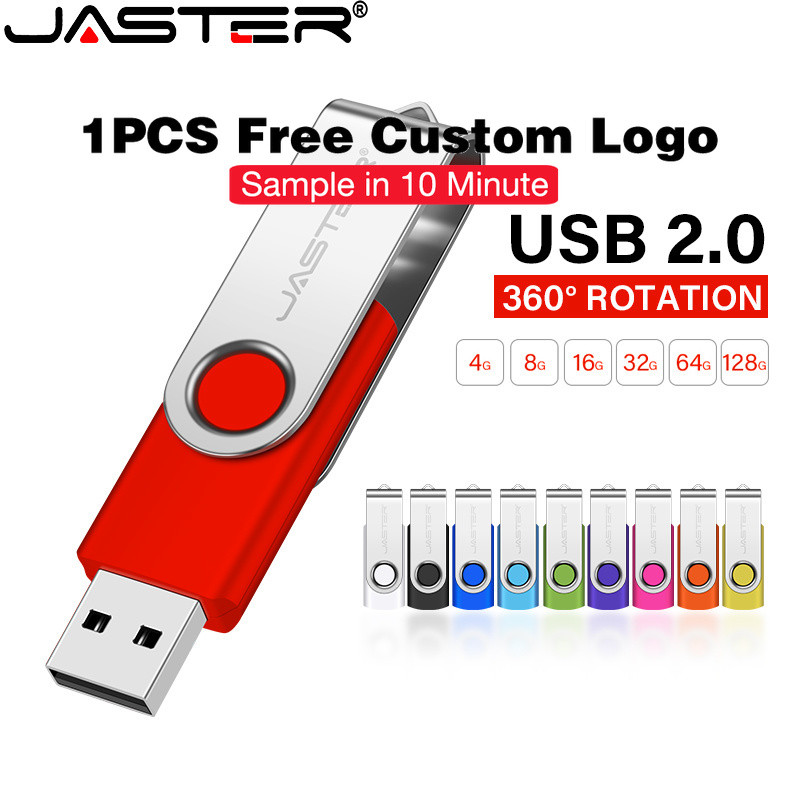 JASTER USB แฟลชไดรฟ์ 32GB (โลโก้ที่กําหนดเองฟรี) Pendrive 16GB 2.0 ไดรฟ์ปากกา 8GB ของขวัญแต่งงาน flashdrive 4Gb Mini flashdrives 2GB 1GB 256MB 128MB 512MB ของขวัญธุรกิจการถ่ายภาพ