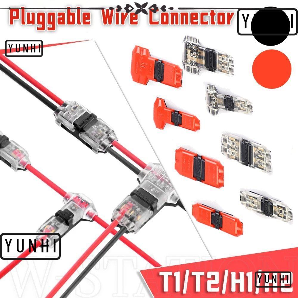 YUNHI 1 ชิ้นสายไฟ Crimp,การเชื่อมต่อสายเคเบิล Strip ตัวเชื่อมต่อรถ Pluggable Wire Connector, Quick S
