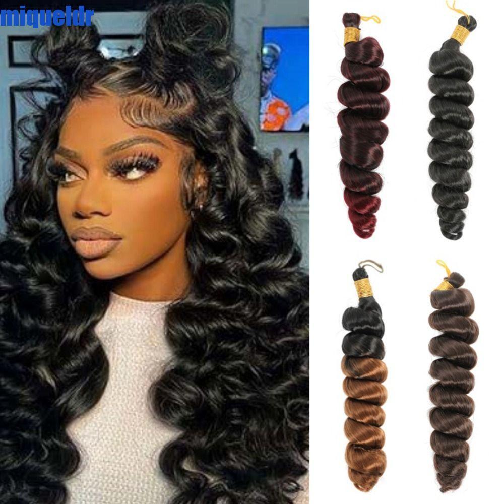 MIQUEL ผมหยิกฝรั่งเศส, ต่อผม Ombre โครเชต์ Braiding Hair, DIY สังเคราะห์เกลียว Curls ธรรมชาติหลวม Wave Braids ผมสําหรับผู้หญิง