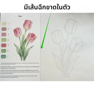 การ์ดฝึกร่างลายดอกไม้สีน้ํา 8 ชิ้น | กระดาษหนา 300ก เหมาะสําหรับผู้เริ่มต้น | ออกแบบหูง่ายสามารถติดตั้งได้ | หนังสือ แบบฝึกหัดวาดภาพสีน้ํา