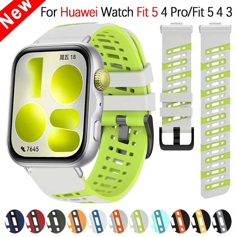สายยางทูโทนสําหรับ Huawei watch Fit 5 Fit5 Pro Fit 4 Fit4 Pro Fit3 สายรัดข้อมือแบบนุ่มสร้อยข้อมือ