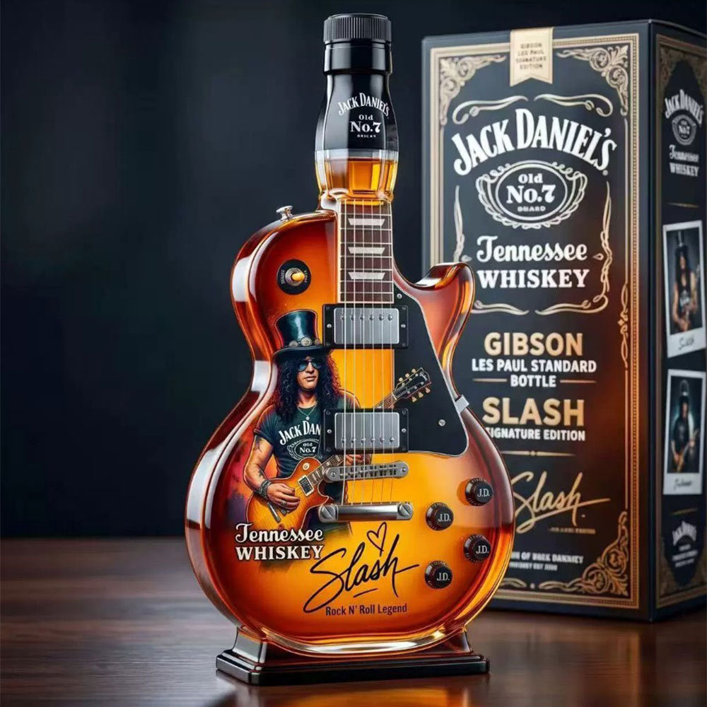 Slash Gibson Les Paul Guitar‑Shaped Whiskey Bottle | 750ml,Rock‑Themed Tabletop Display Ornament
