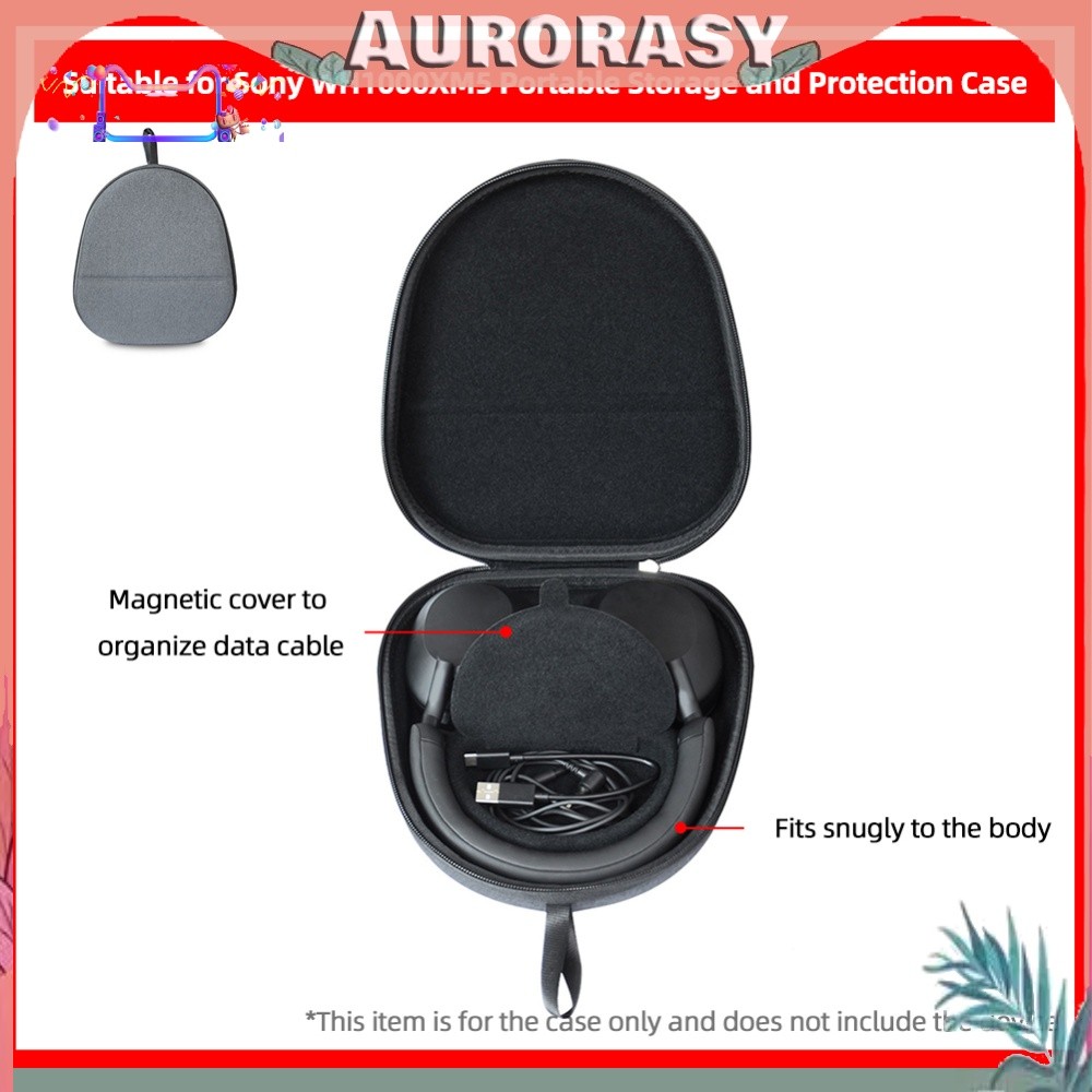 [AURORASY]Hard Carrying Case Anti-Scratch Hardshell Case EVA สําหรับ Sony WH-1000XM5 หูฟัง