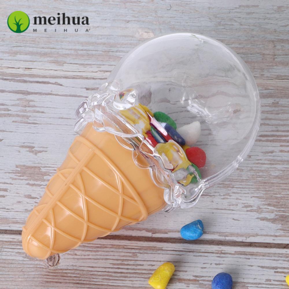 MEIHUA 8 ชิ้นกล่องขนมไอศกรีมโปร่งใสรูปร่างกล่องขนมโปร่งใส,พรรคโปรดปราน PS นํากลับมาใช้ใหม่ 10x6 ซม./